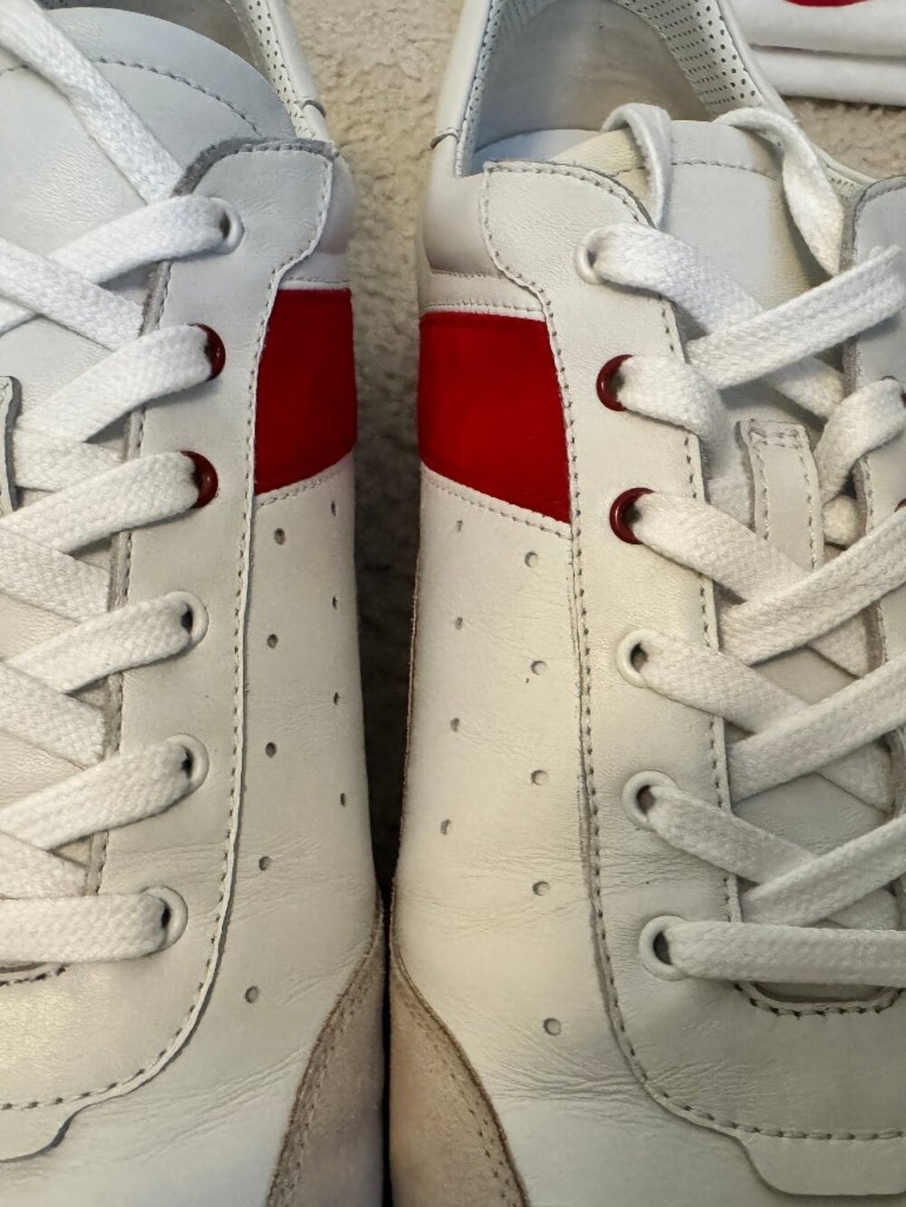 Christian Louboutin My K Low Sneakers - EU46/US13 - White/Red/Gray - Picture 3 of 9